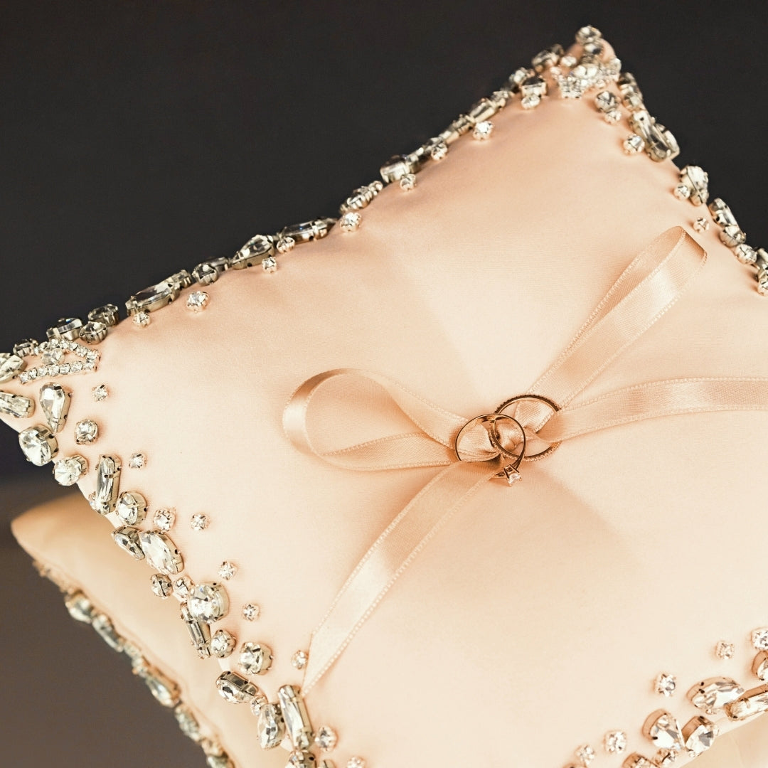 Wedding Pillow For Rings In Champagne