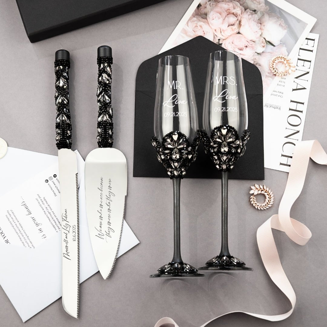 Blossom Set Gothic in Black - ELENA HONCH