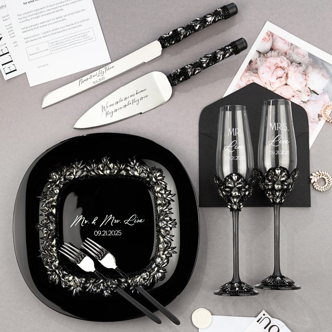 Blossom Set Gothic in Black - ELENA HONCH