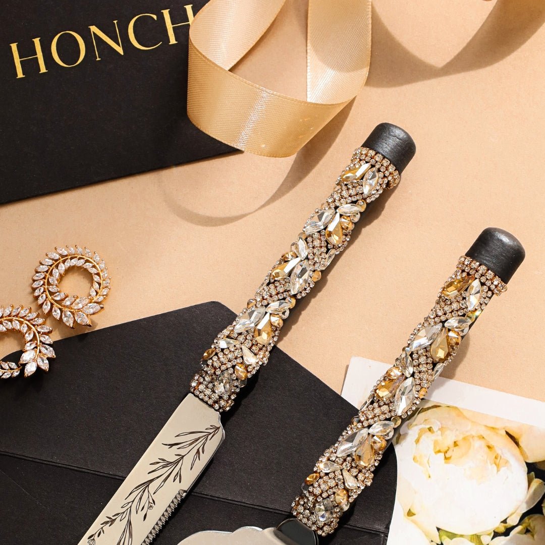 Floral Black & Gold Cake Set - ELENA HONCH