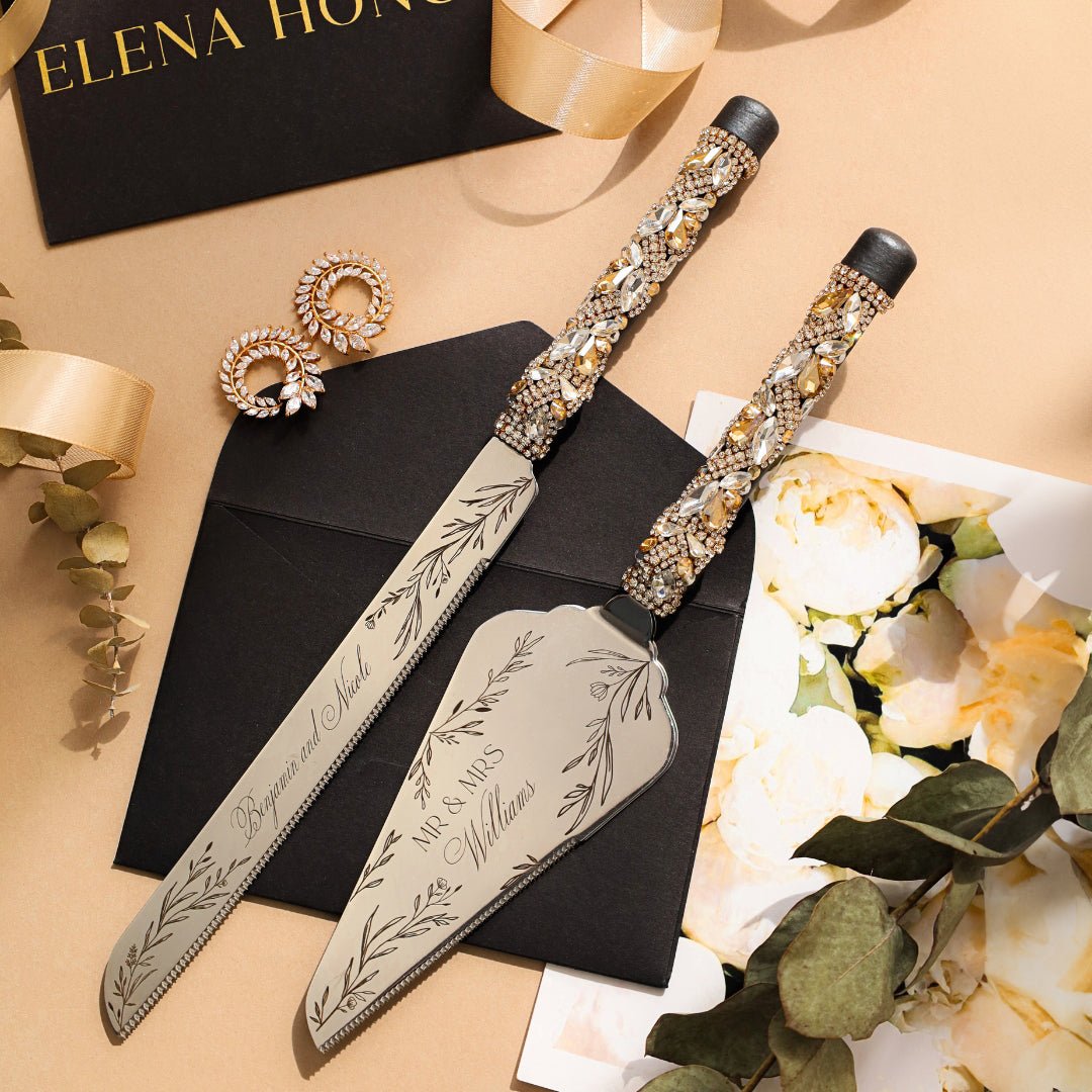 Floral Black & Gold Cake Set - ELENA HONCH