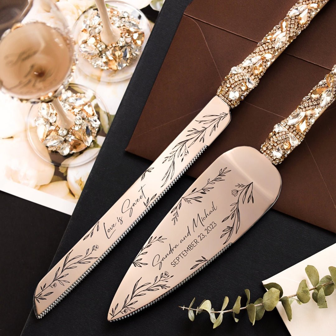 Floral Ivory & Gold Cake Set - ELENA HONCH