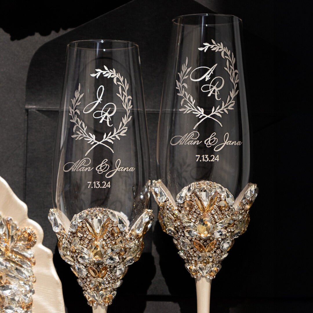 Flutes Blossom Ivory & Gold - ELENA HONCH