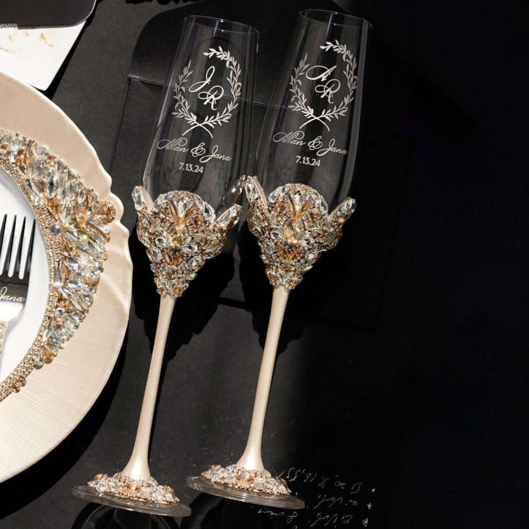 Flutes Blossom Ivory & Gold - ELENA HONCH
