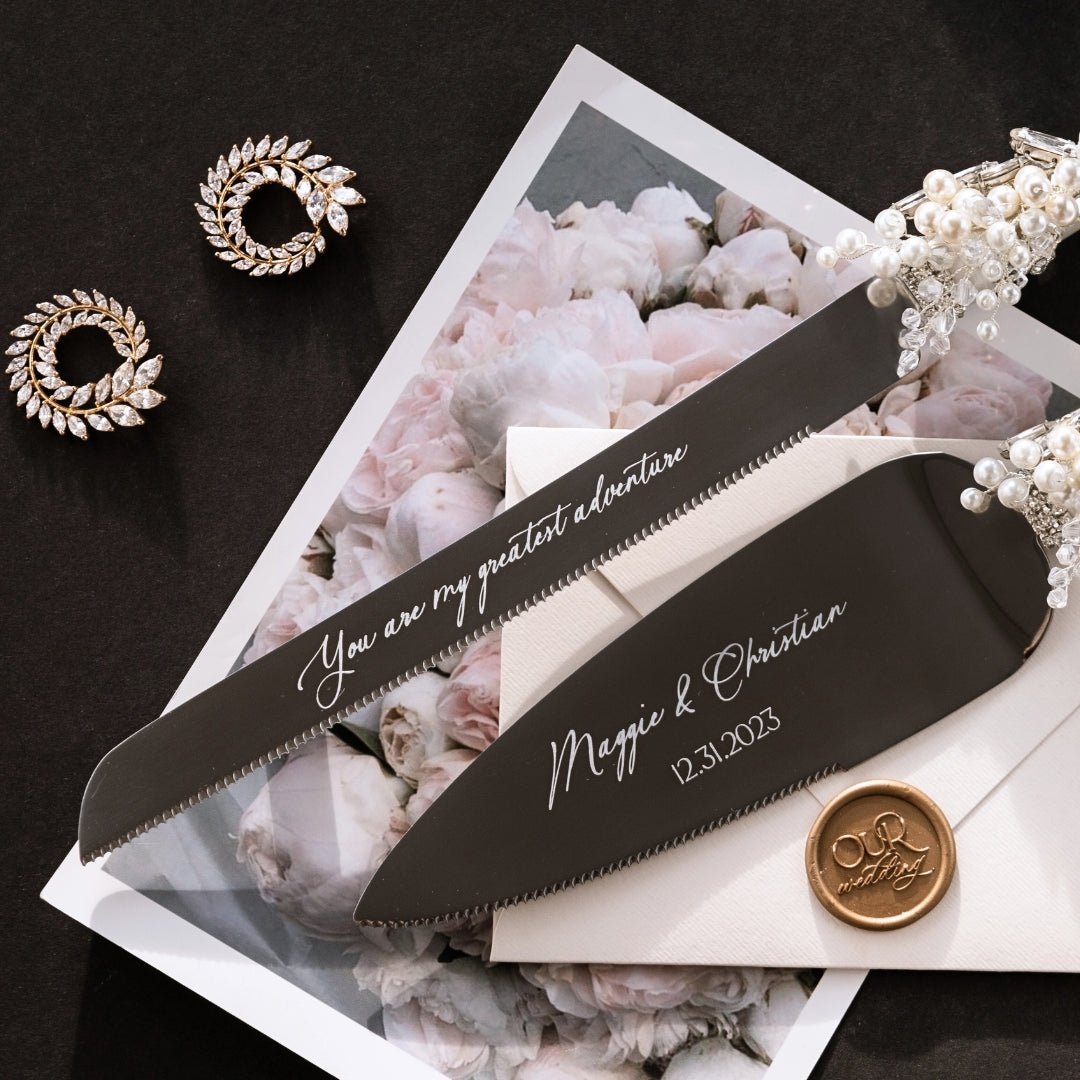 Flutes & Cake set with pearls in White - ELENA HONCH