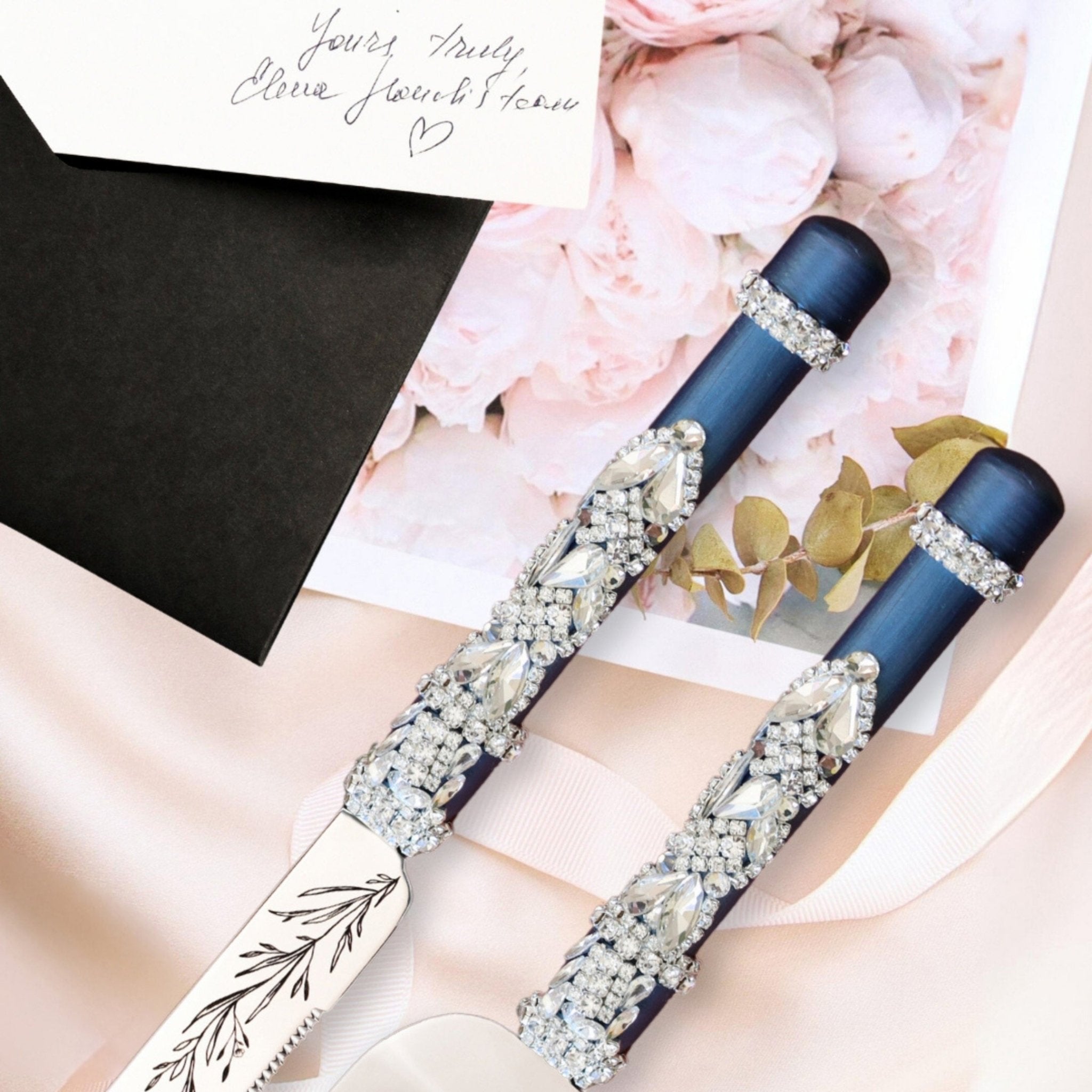 Flutes Ivy & Cake Set in Navy Color - ELENA HONCH