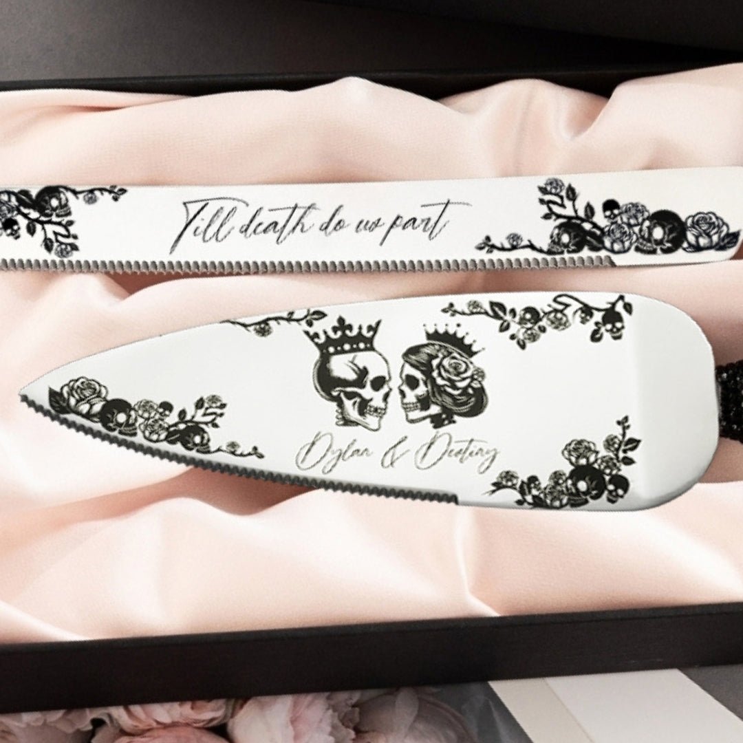 Gothic Black Cake Server & Knife Set - ELENA HONCH