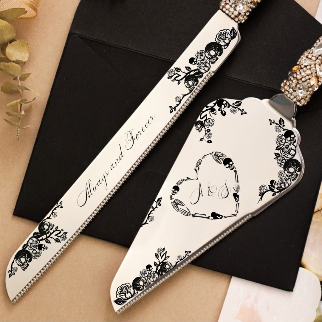Gothic Black & Gold Cake Cutting Set - ELENA HONCH