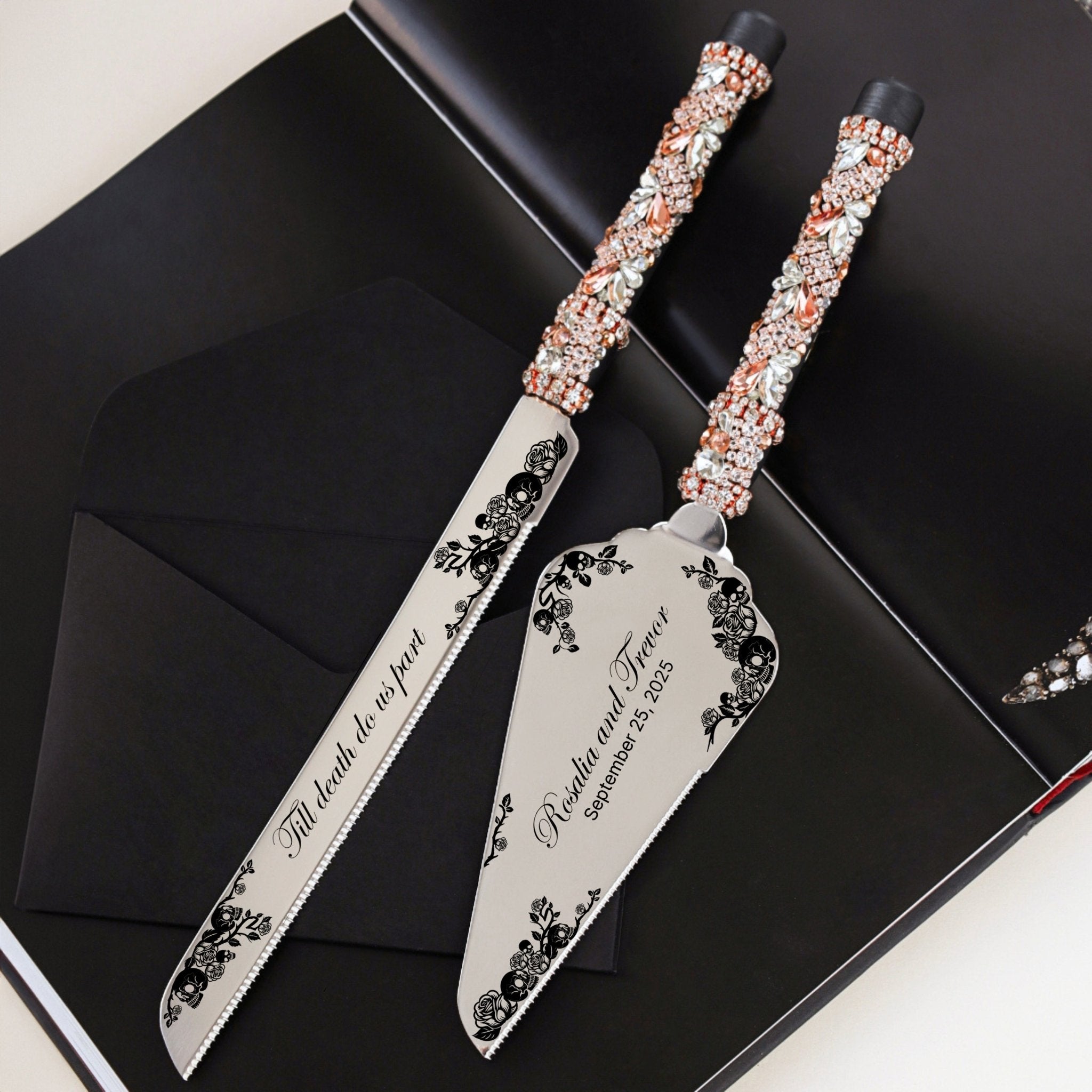 Gothic Black & Rose Cake Server Set - ELENA HONCH
