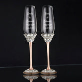 Ivy Blush Wedding Flutes & Cake Set - ELENA HONCH