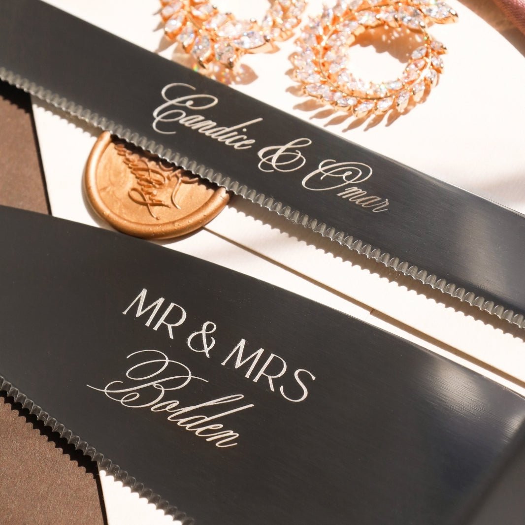 Margaret Wedding Flutes & Cake Set in Ivory - ELENA HONCH