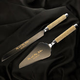Personalized Flutes & Cake Set in Gold - ELENA HONCH