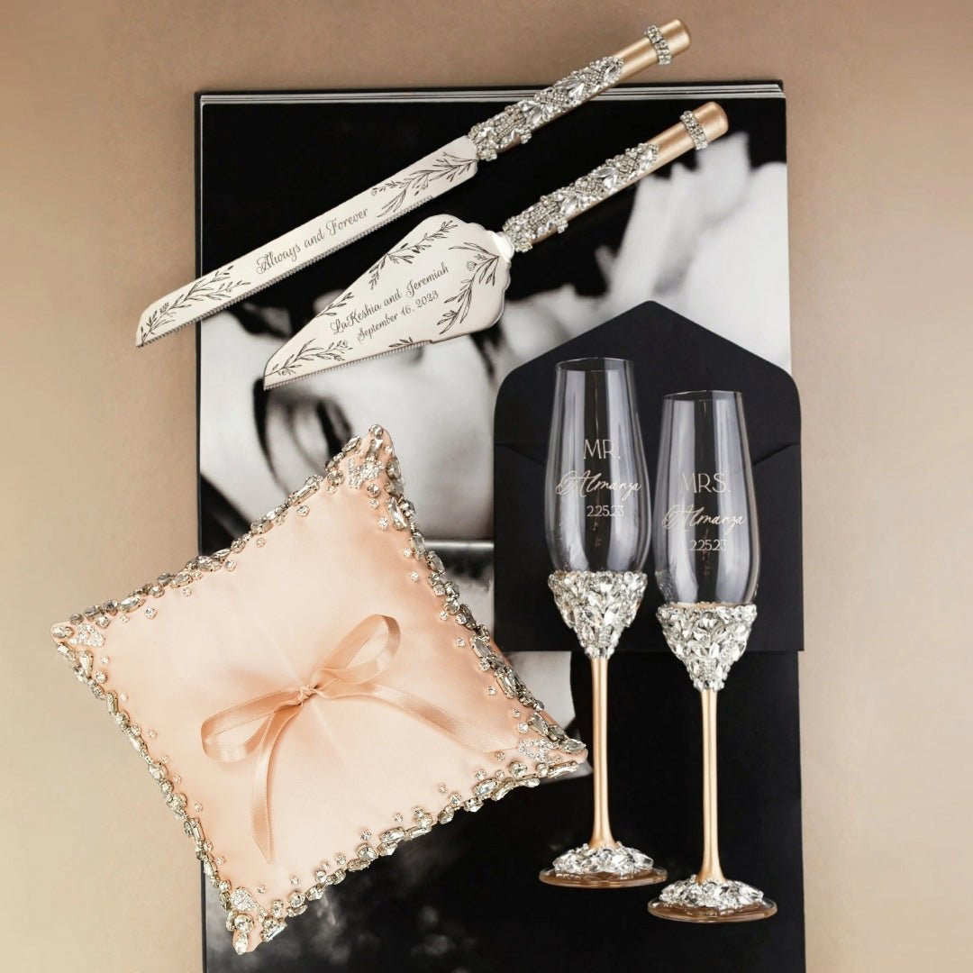 Personalized Set Ruta with Pillow in Champagne - ELENA HONCH