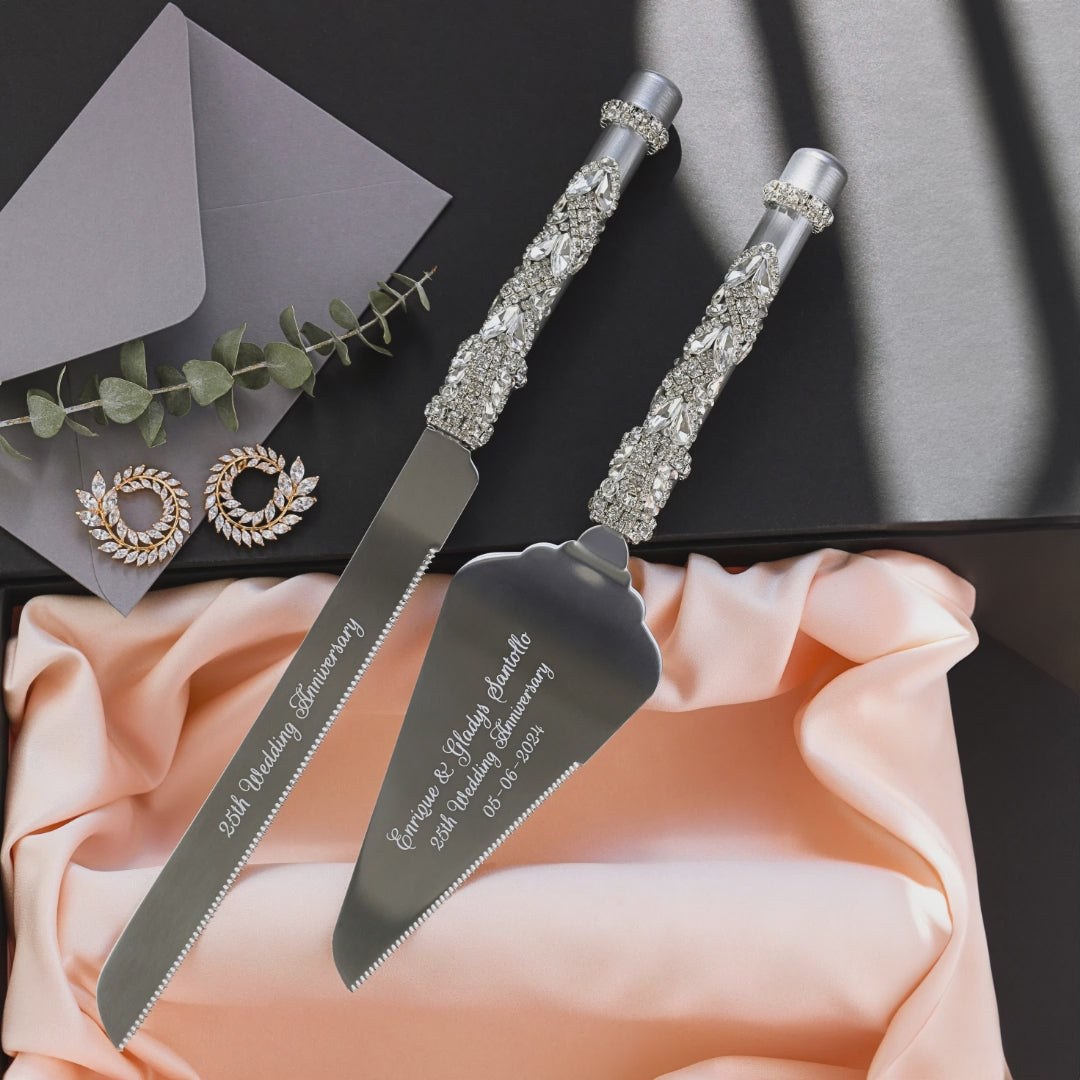 25th Anniversary Silver Cake Set