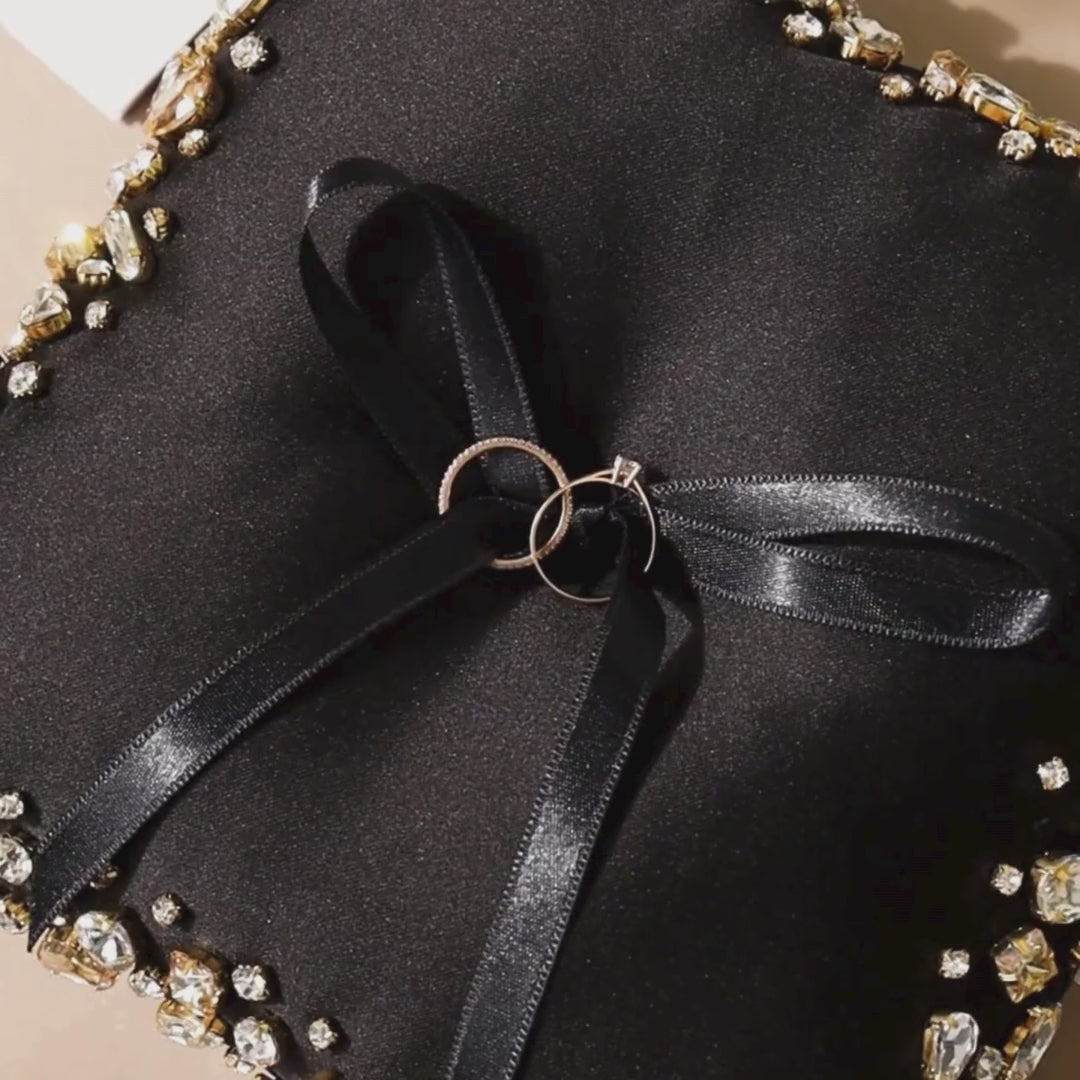 Wedding Pillow For Rings In Black