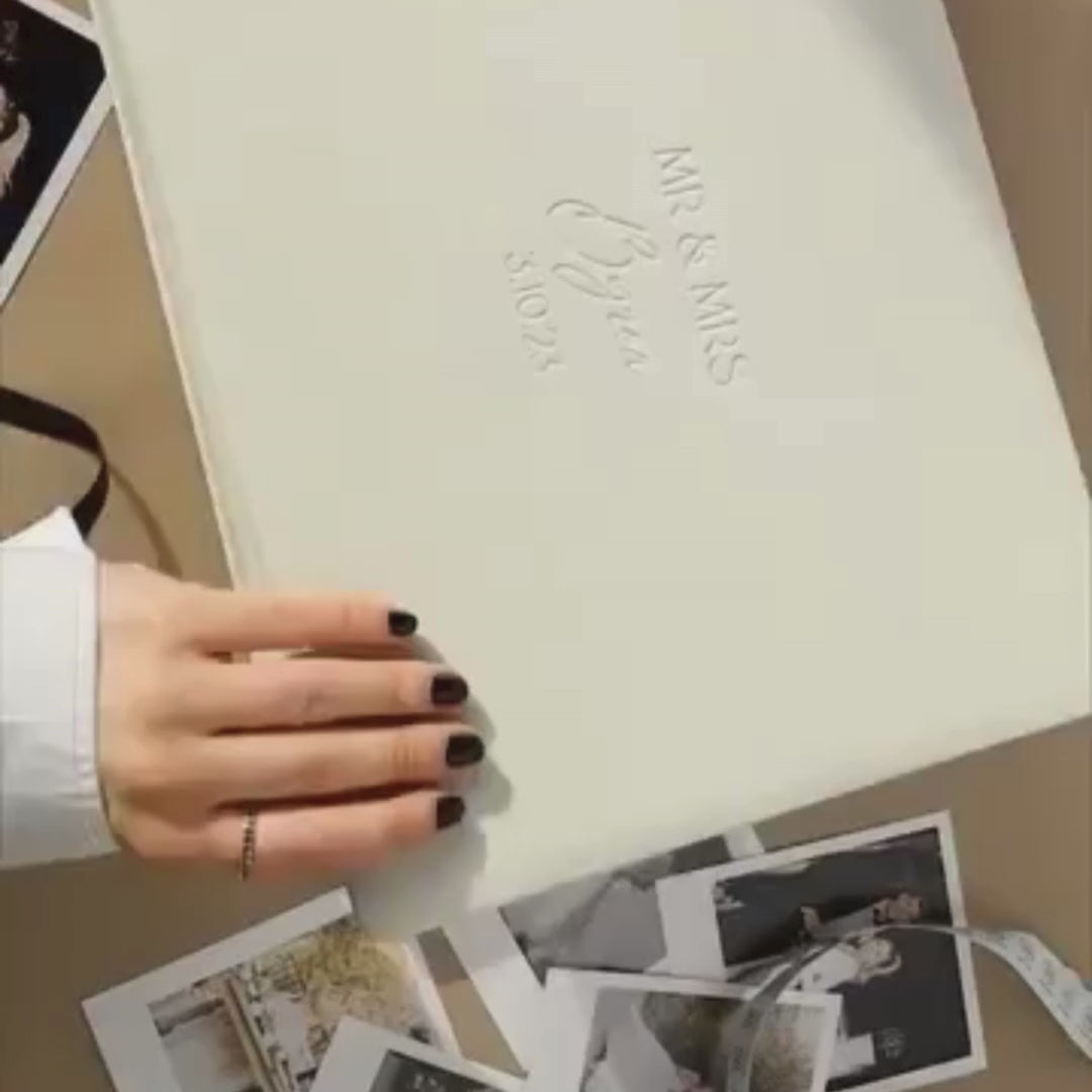 Personalized Anniversary Photo Album in Ivory