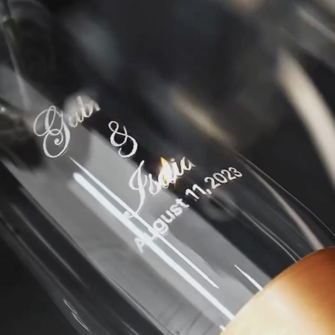 Wedding Glasses Black & Gold