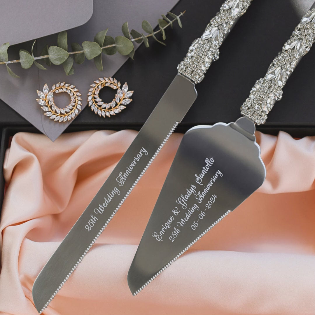 25th Anniversary Silver Cake Set