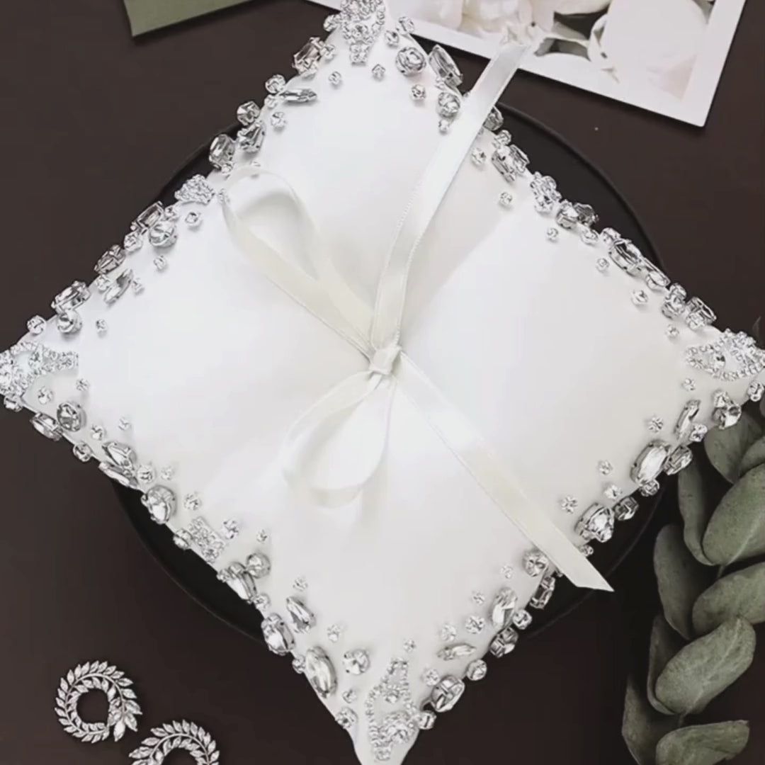 Wedding Pillow For Rings In White