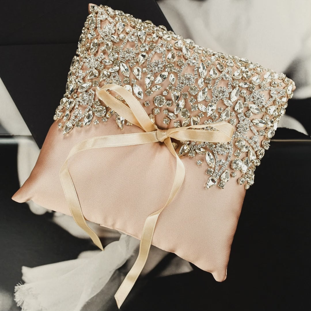 Wedding Pillow For Rings In Champagne