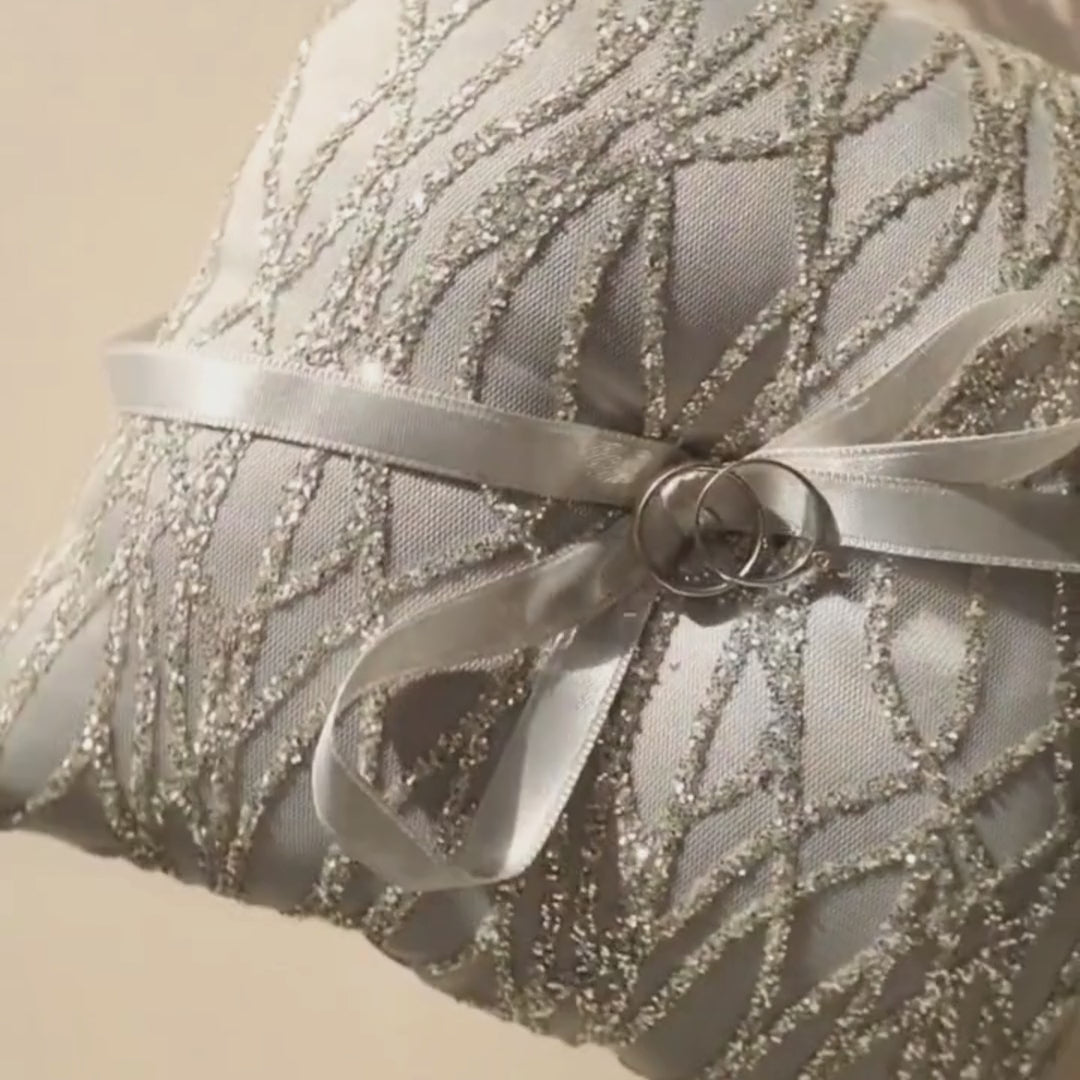 Wedding Pillow For Rings Silver