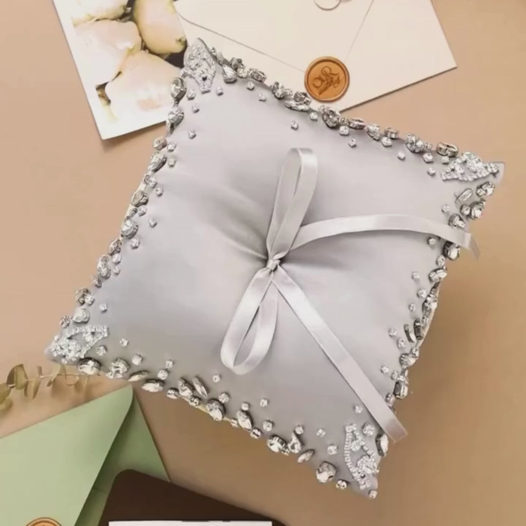 Wedding Pillow For Rings In Silver