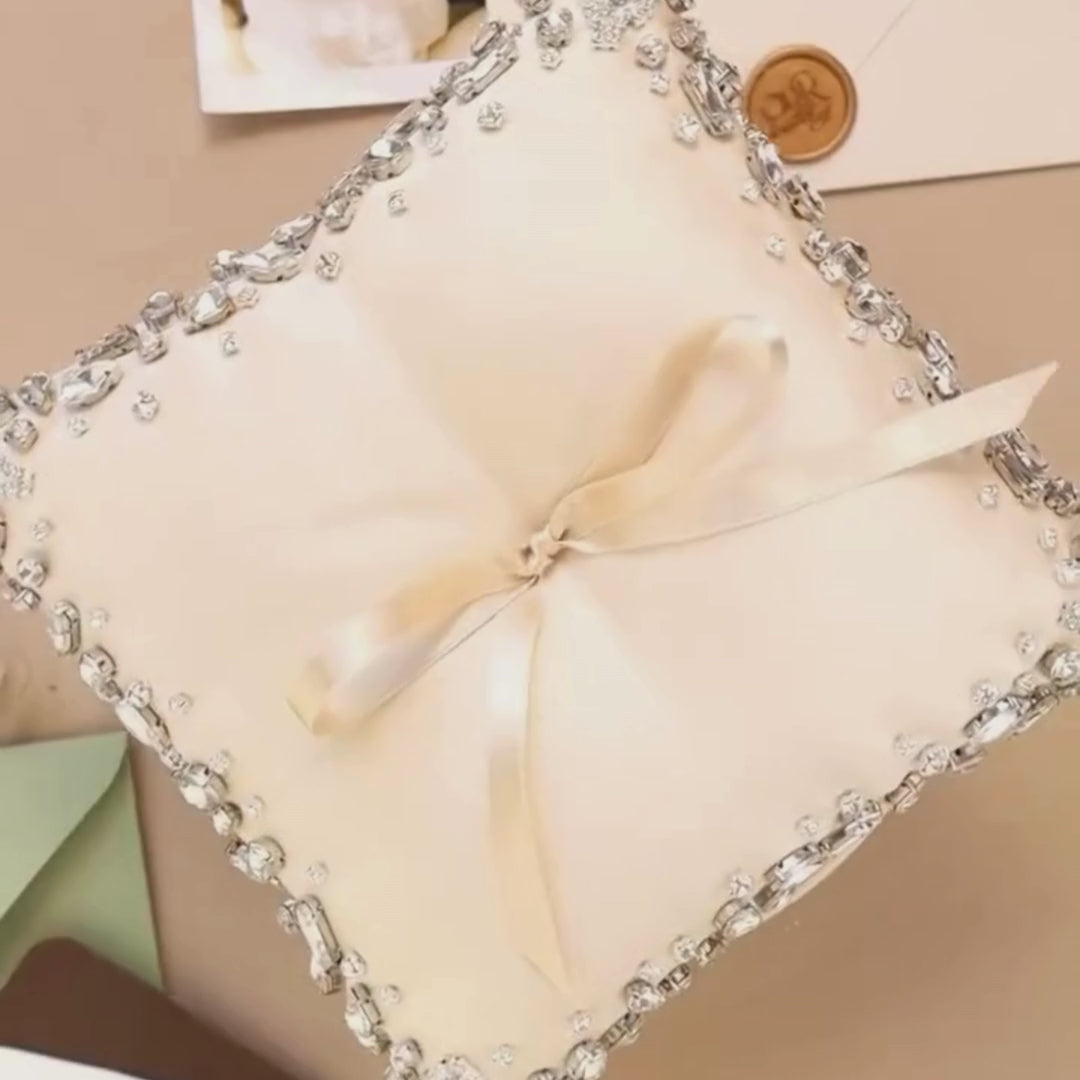 Wedding Pillow For Rings In Ivory