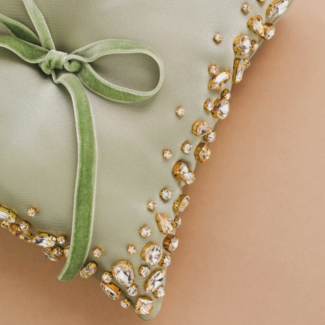 Wedding Pillow For Rings In Olive