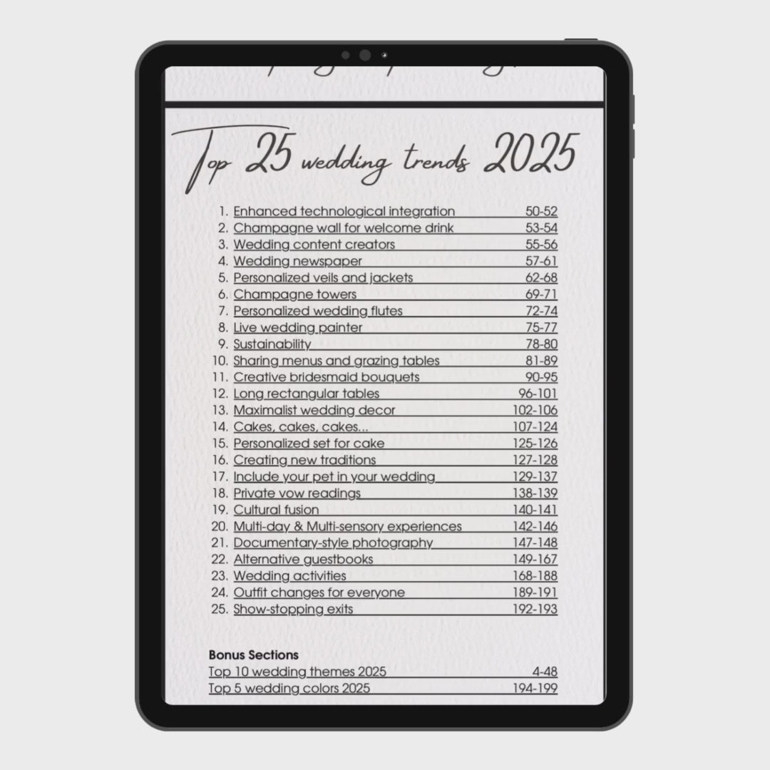 200+ Pages Wedding Inspiration Journal: Trends, Themes & Colors