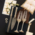 Ruta Ivory & Gold Flutes and Cake Set with Pillow for Rings - ELENA HONCH