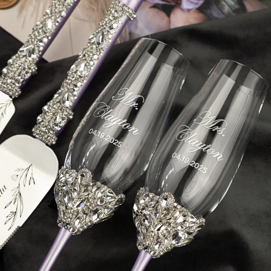 Ruta Lavender flutes & Cake set - ELENA HONCH