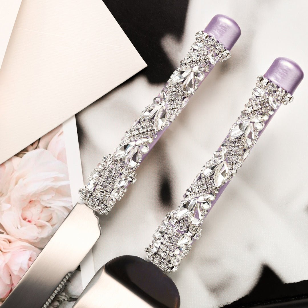 Ruta Lavender flutes & Cake set with Pillow - ELENA HONCH