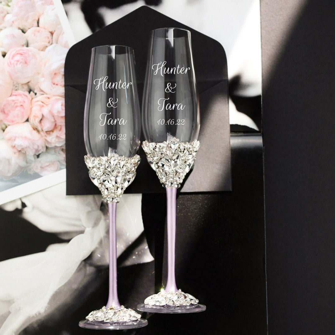 Ruta Lavender flutes & Cake set with Pillow - ELENA HONCH