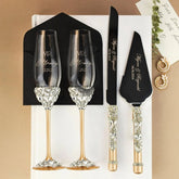 Ruta Set in Champagne with Brown Guest Book - ELENA HONCH