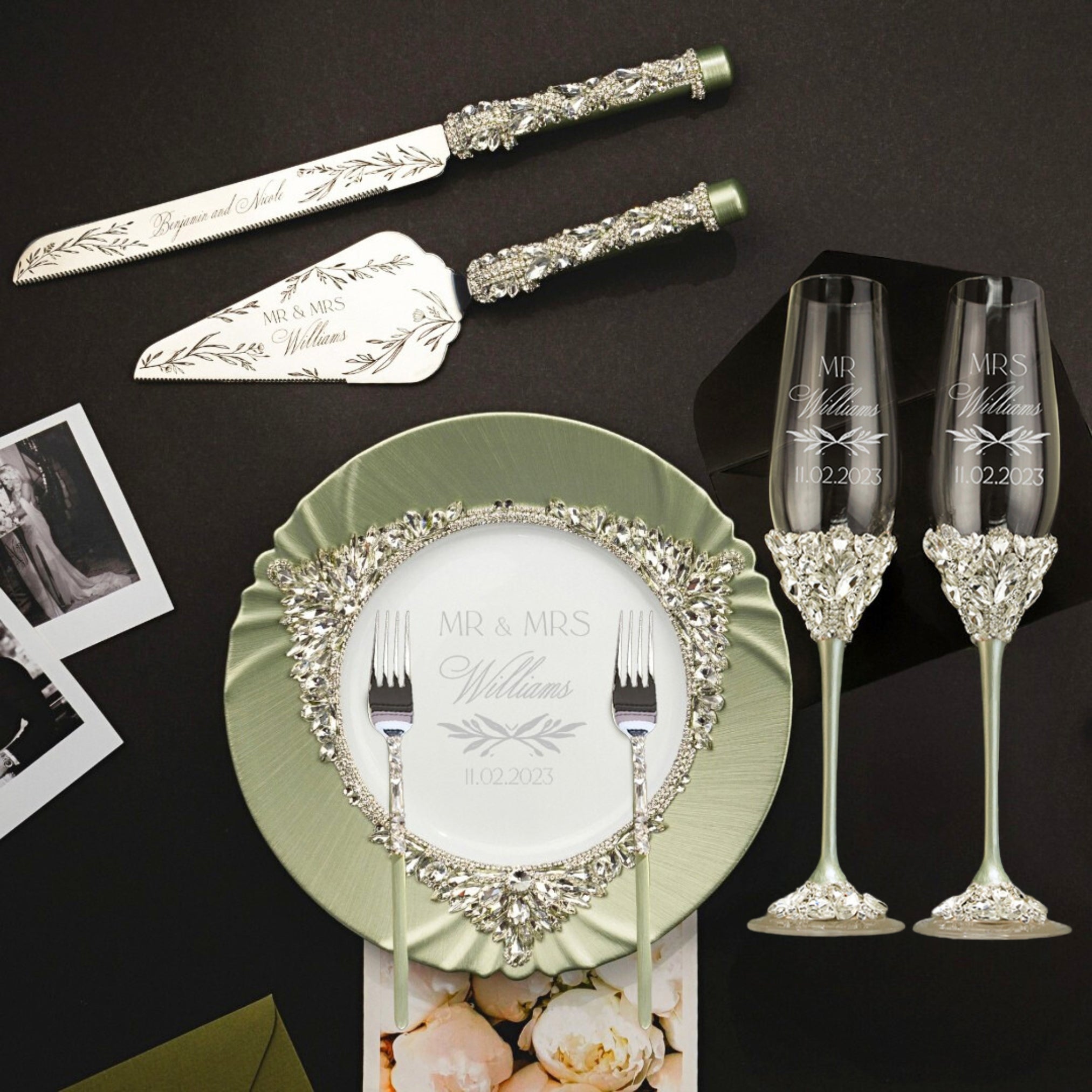 Ruta Set in Eucalyptus Color - ELENA HONCH