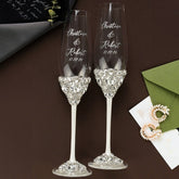 Ruta White Toasting Glasses & Cake Cutting Set - ELENA HONCH
