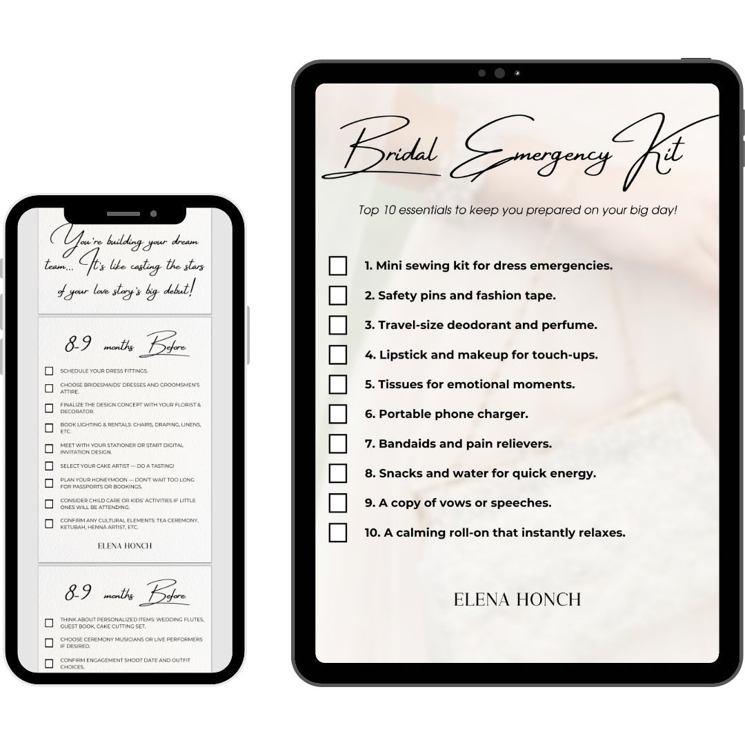The Ultimate Wedding Planning Checklist and Timeline 12 Months Before Wedding - ELENA HONCH