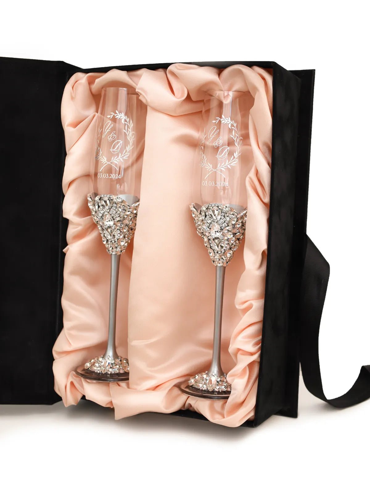 Velvet Gift Box For Flutes & Cake Set - ELENA HONCH