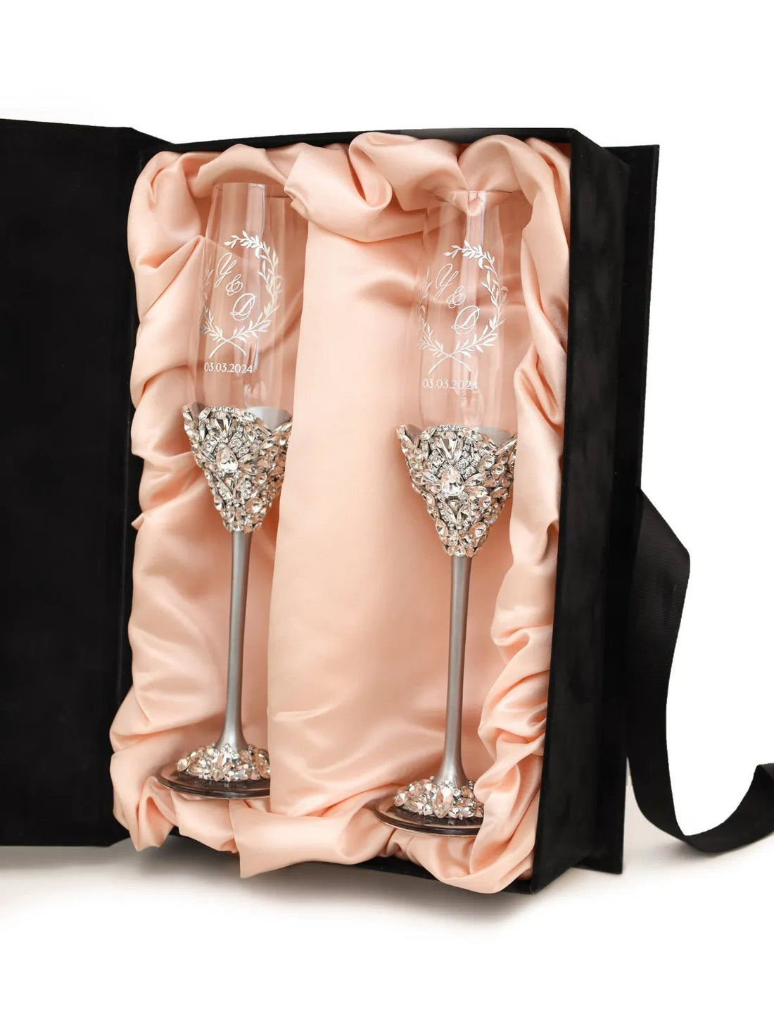 Velvet Gift Box For Flutes & Cake Set - ELENA HONCH