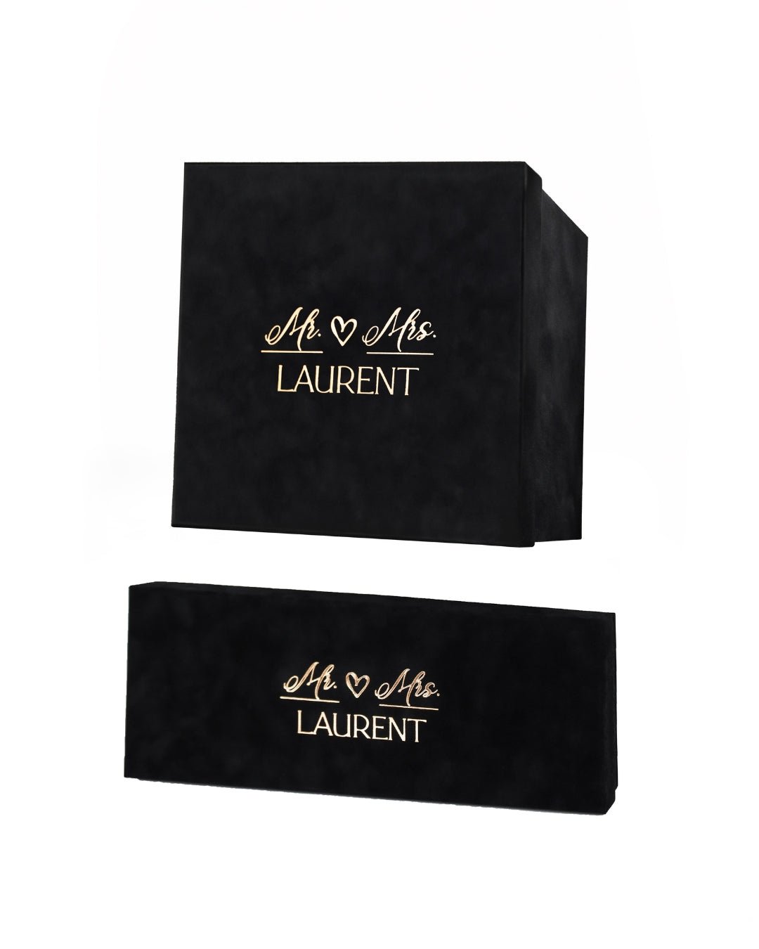 Velvet Gift Box For Flutes & Cake Set With Personalization - ELENA HONCH