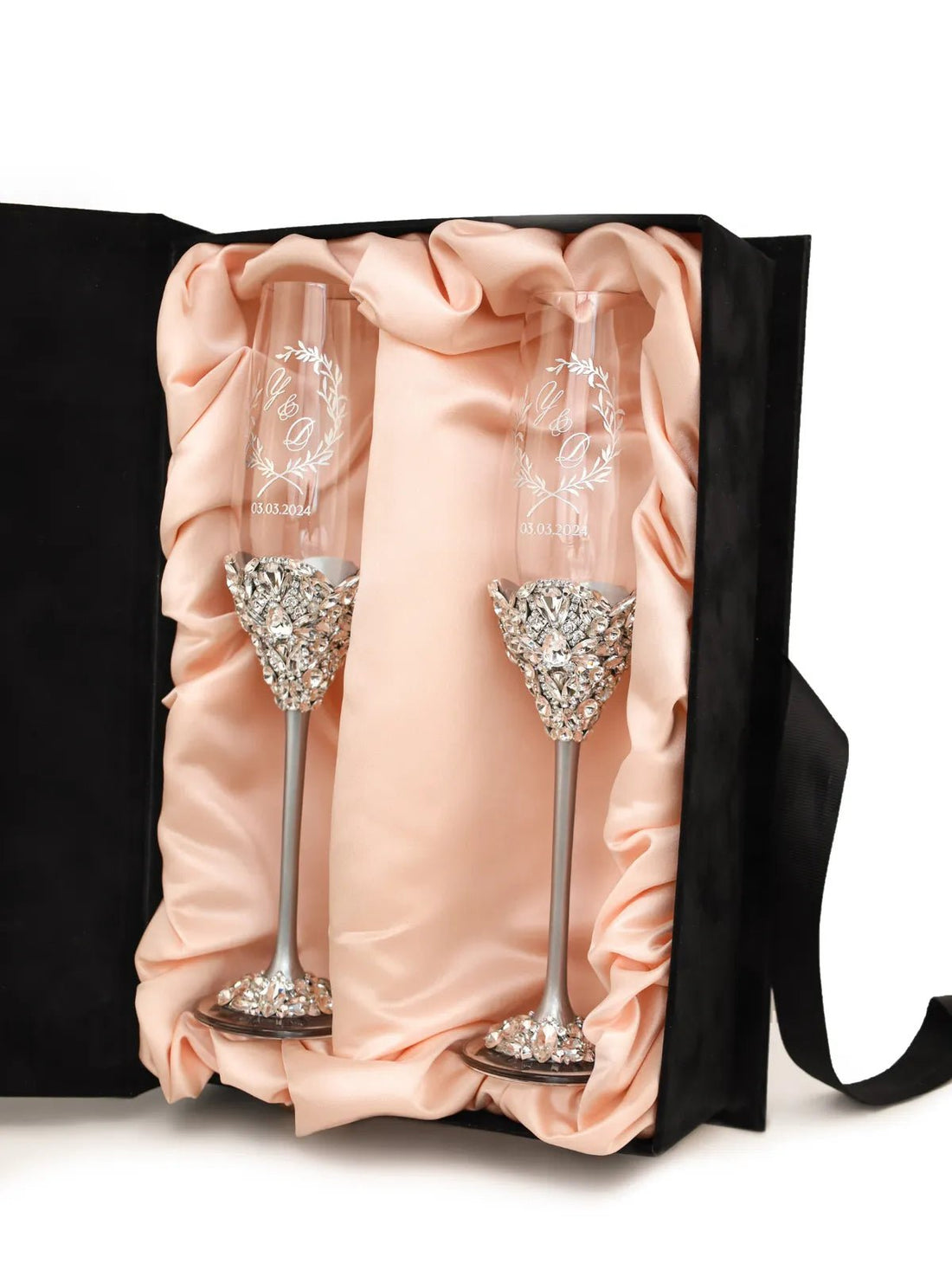 Velvet Gift Box For Flutes With Personalization - ELENA HONCH