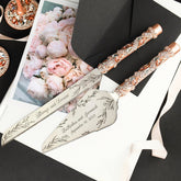 Wedding Flutes & Cake Set Avrora in Rose & Gold - ELENA HONCH