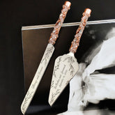 Wedding Flutes & Cake Set Avrora in Rose & Gold - ELENA HONCH