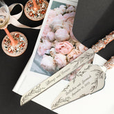 Wedding Flutes & Cake Set Avrora in Rose & Gold - ELENA HONCH