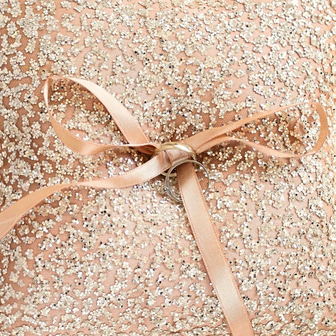 Wedding Pillow For Rings Champagne - ELENA HONCH