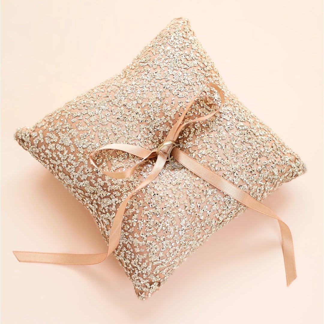 Wedding Pillow For Rings Champagne - ELENA HONCH