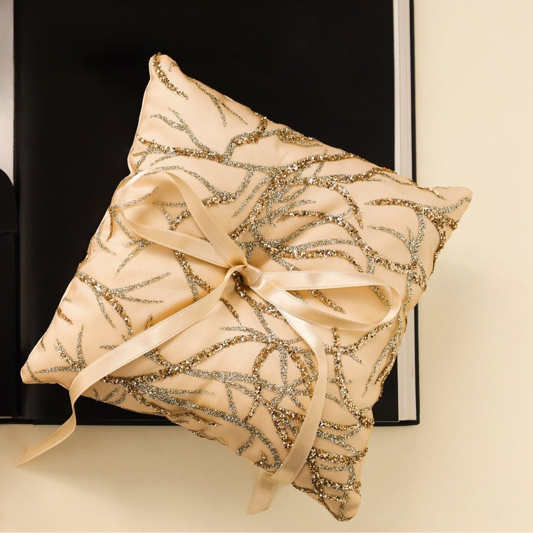 Wedding Pillow For Rings Gold - ELENA HONCH