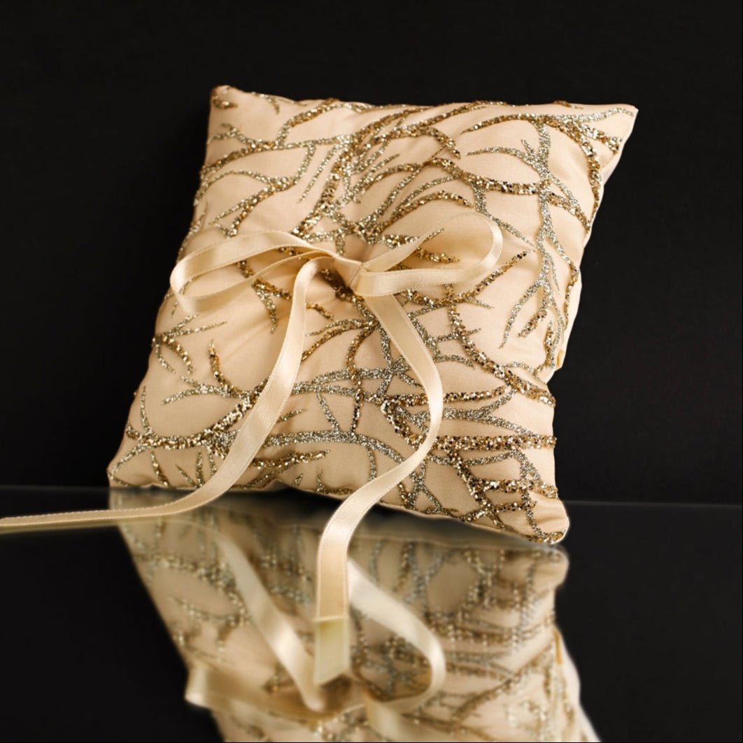 Wedding Pillow For Rings Gold - ELENA HONCH