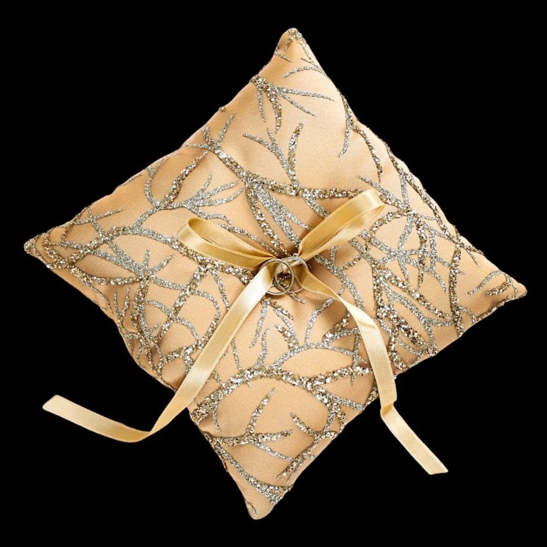 Wedding Pillow For Rings Gold - ELENA HONCH