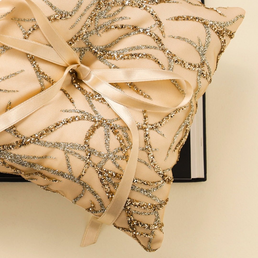 Wedding Pillow For Rings Gold - ELENA HONCH